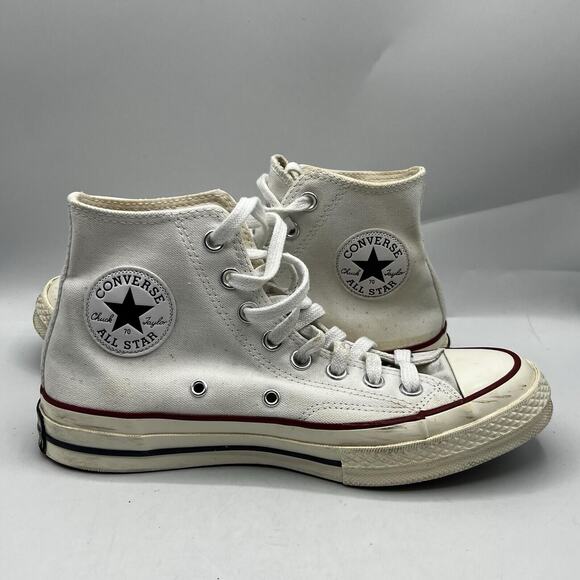 Converse Chuck Taylor 70 HI Mens 6.5 W8.5 Canvas White/Garnet/Egret Casual Shoes - Picture 7 of 14